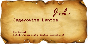 Jagerovits Lantos névjegykártya